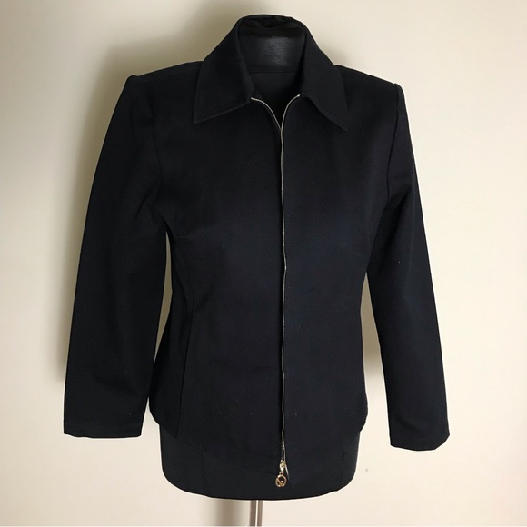 St. John Sport Marie Gray Black Jacket - Picture 2 of 6